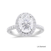 14K White Gold Round Diamond Halo Engagement Ring (3.24 ct)